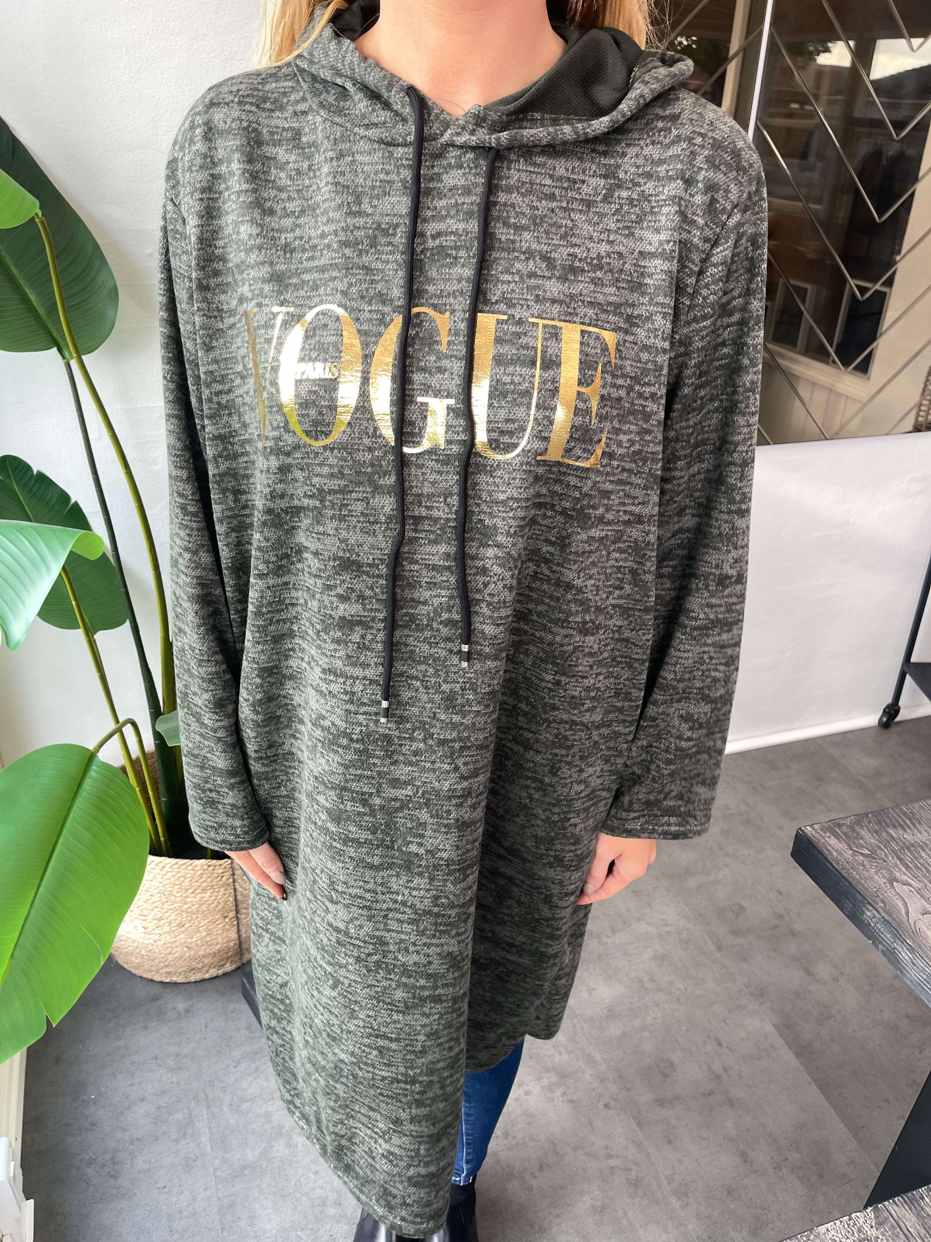 Sarita - Hoodie kjole med skrift